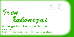 iren rakonczai business card